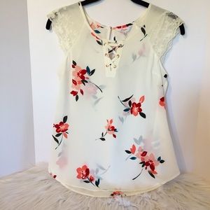 3/$21, Candie’s Lace Up Shoulder Top